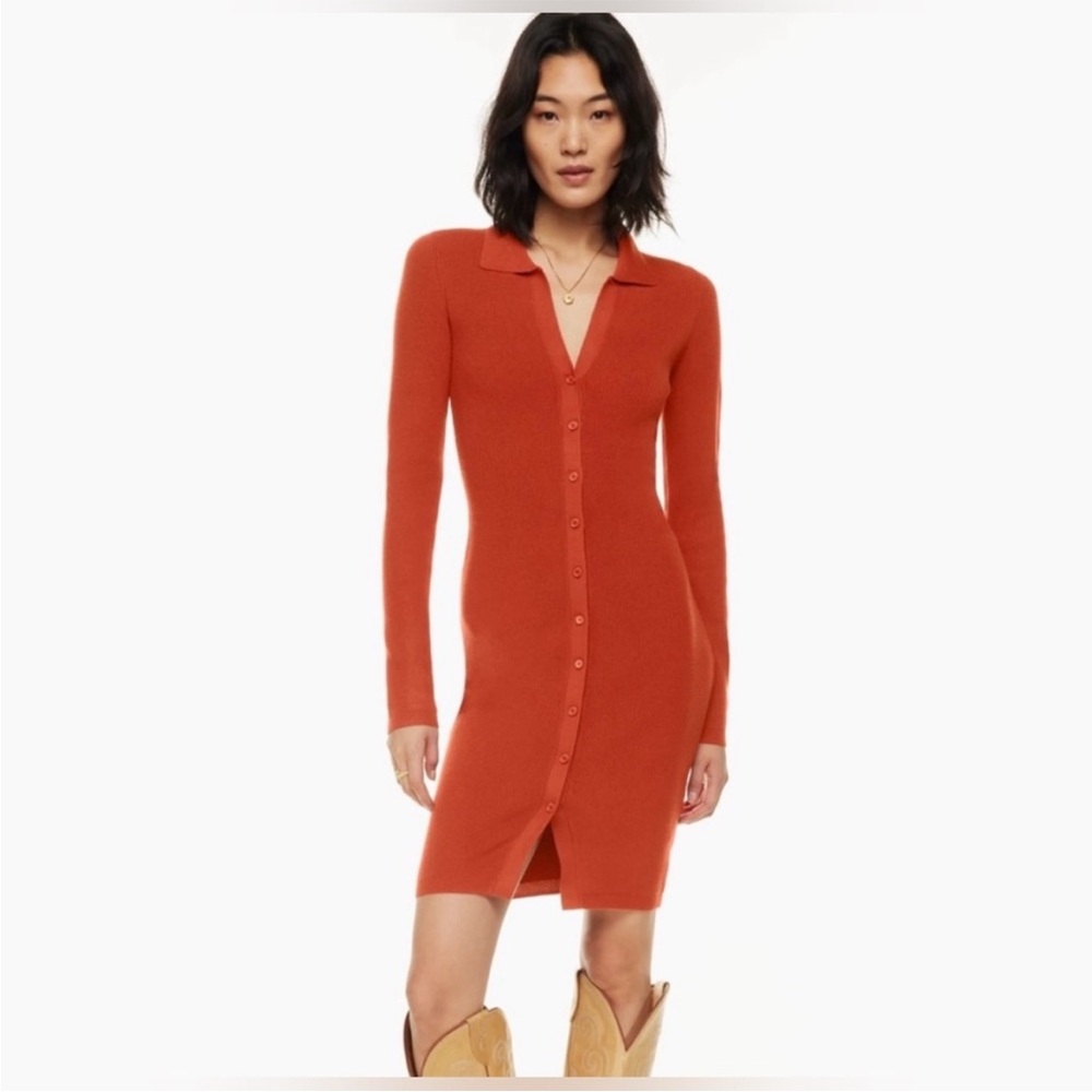 Wilfred Orange Button-Down Dress - image 1